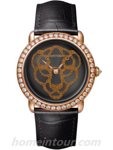 卡地亚HPI01259男表panthere猎豹系列-黑色表带/表径37mm