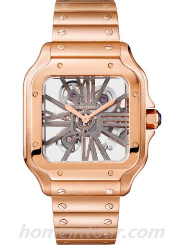 卡地亚WHSA0008男表山度士Santos系列-金色表带/表径39.8mm