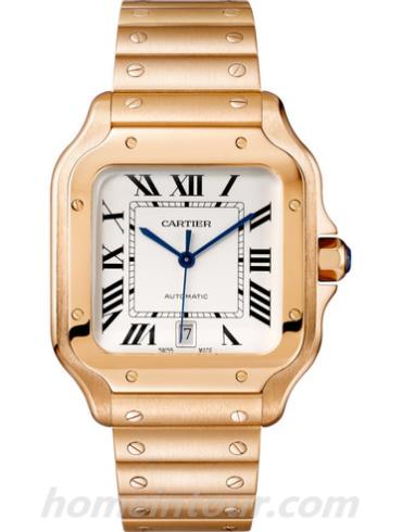 卡地亚WGSA0007男表山度士Santos系列-金色表带/表径39.8mm