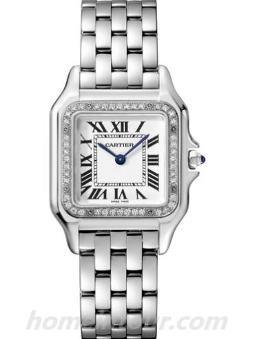卡地亚W4PN0008女表panthere猎豹系列-银色表带/表径27 x 37mm