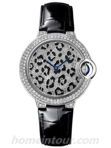 卡地亚HPI01064女表蓝气球Ballon Blue系列-黑色表带/表径33mm