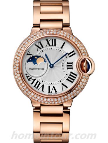 卡地亚WJBB0025女表蓝气球Ballon Blue系列-玫瑰金色表带/表径37mm