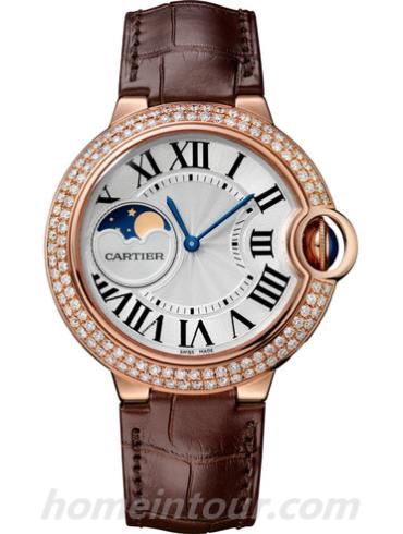 卡地亚WJBB0027女表蓝气球Ballon Blue系列-棕色表带/表径37mm