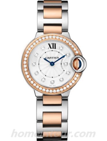 卡地亚W3BB0009女表蓝气球Ballon Blue系列-间金色表带/表径28mm