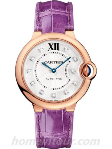 卡地亚WJBB0010女表蓝气球Ballon Blue系列-紫色表带/表径36mm