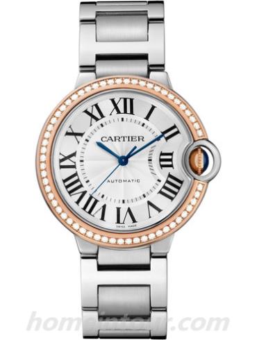 卡地亚WE902081女表蓝气球Ballon Blue系列-银色表带/表径36mm