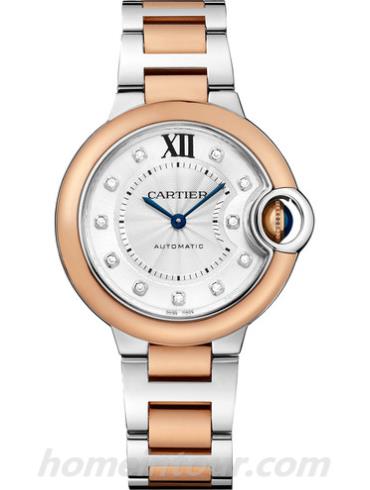 卡地亚W3BB0006女表蓝气球Ballon Blue系列-间金色表带/表径33mm