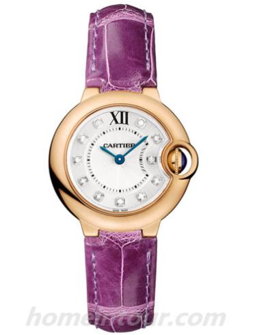 卡地亚WJBB0019女表蓝气球Ballon Blue系列-紫色表带/表径28mm