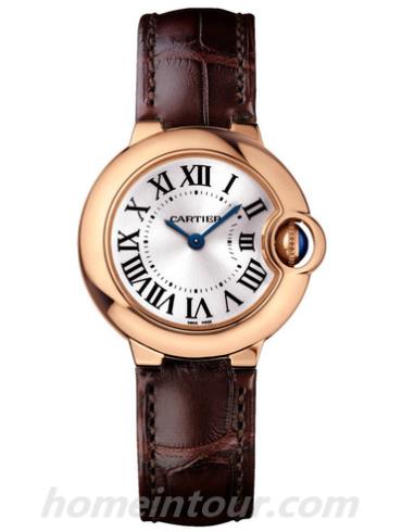 卡地亚WGBB0007女表蓝气球Ballon Blue系列-棕色表带/表径28.6mm