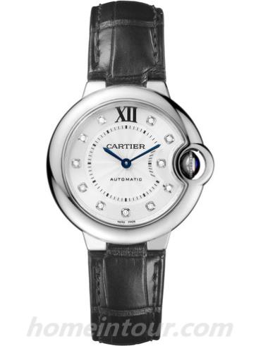 卡地亚W4BB0009女表蓝气球Ballon Blue系列-黑色表带/表径33mm