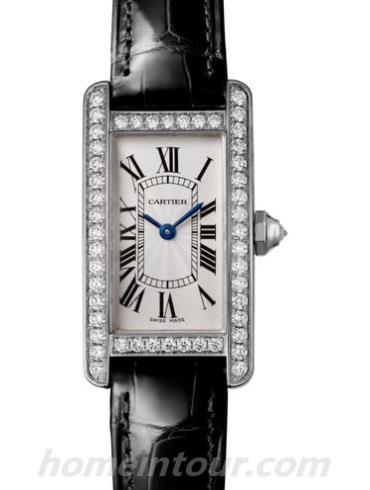 卡地亚WJTA0003女表坦克Tank系列-黑色表带/表径34.8x19mm