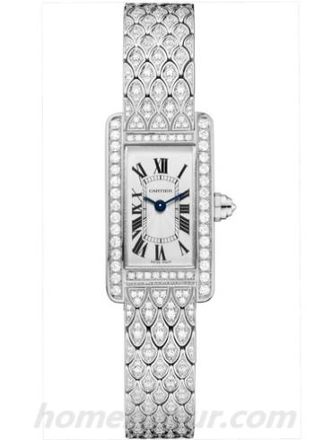 卡地亚HPI00724女表坦克Tank系列-白色表带/表径27x15.2mm
