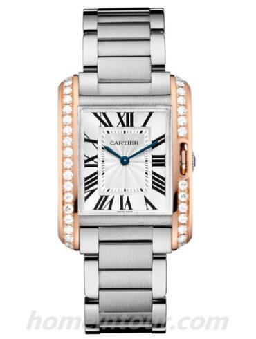 卡地亚W3TA0003女表坦克Tank系列-银色表带/表径34.7x26.2mm