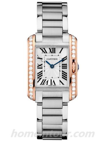 卡地亚W3TA0002女表坦克Tank系列-银色表带/表径30.2 x 22.7mm