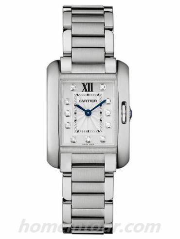 卡地亚W4TA0003女表坦克Tank系列-银色表带/表径30.2 x 22.7mm