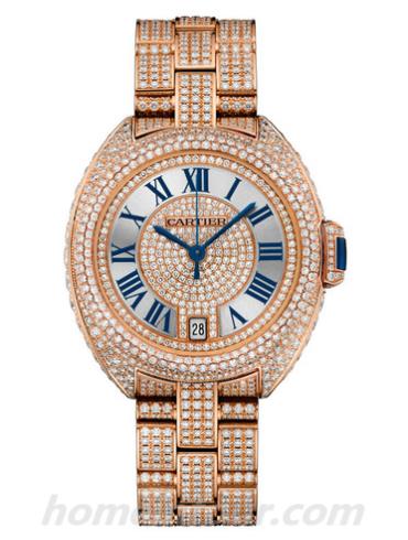 卡地亚HPI01040女表Clé de Cartier系列-玫瑰金色表带/表径35mm