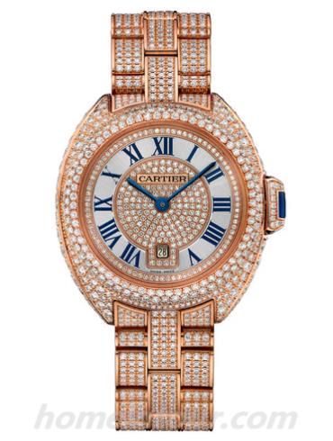 卡地亚HPI01039女表Clé de Cartier系列-玫瑰金色表带/表径31mm