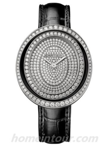 卡地亚WJHY0008女表HYPNOSE系列-黑色表带/表径37.8 X 33.3mm