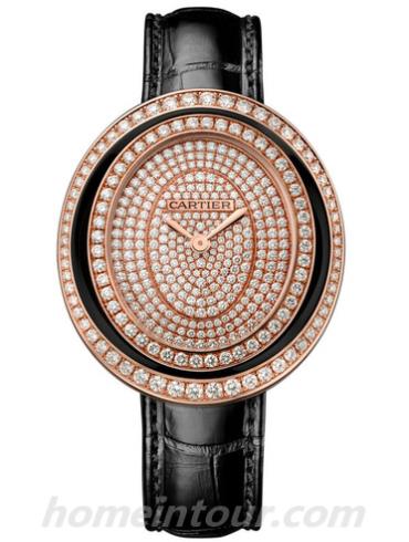 卡地亚WJHY0007女表HYPNOSE系列-黑色表带/表径37.8 X 33.3mm