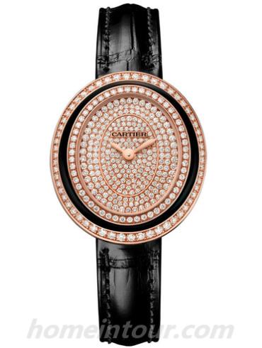 卡地亚WJHY0010女表HYPNOSE系列-黑色表带/表径30x26.2mm