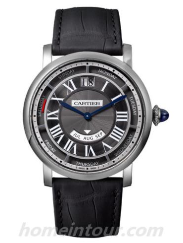 卡地亚WHRO0003男表Rotonde系列-黑色表带/表径40mm