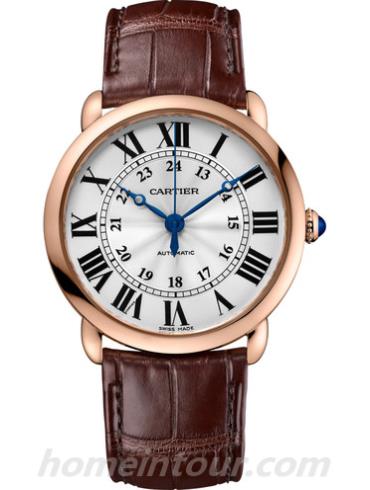 卡地亚WGRN0006男表Ronde louis系列-棕色表带/表径36mm