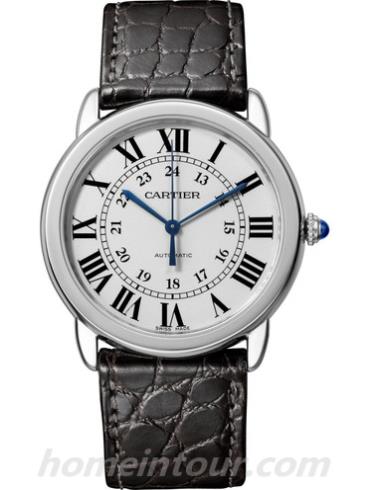 卡地亚WSRN0013男表Ronde solo系列-黑色表带/表径36mm