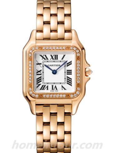 卡地亚WJPN0009女表panthere猎豹系列-玫瑰金色表带/表径27 x 37mm