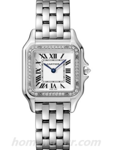 卡地亚WJPN0007女表panthere猎豹系列-银色表带/表径27×37mm