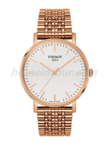 天梭T1094103303100男表T-Classic系列-5N玫瑰金表带/表径38mm