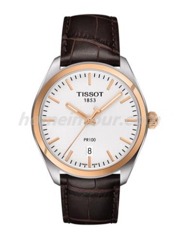 天梭T1014102603100男表T-Classic系列-棕色表带/表径39mm