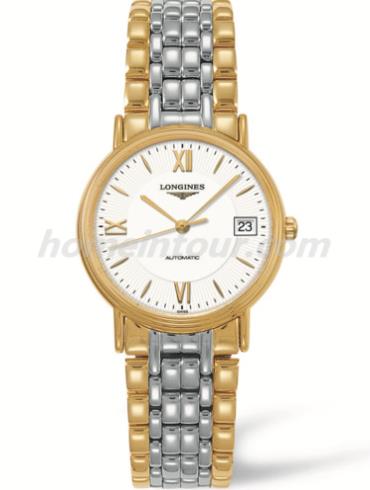 浪琴L4.821.2.15.7男表瑰丽系列-间金色表带/表径34mm