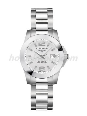 浪琴L3.276.4.76.6女表康卡斯系列-银色表带/表径29.5mm