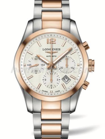 浪琴L2.786.5.76.7男表康卡斯系列-间玫瑰金色表带/表径41mm