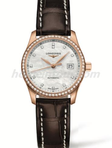 浪琴L2.257.9.87.3女表名匠系列-棕色表带/表径29mm