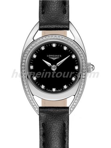 浪琴L6.135.0.57.0女表骑仕系列-黑色表带/表径23mm