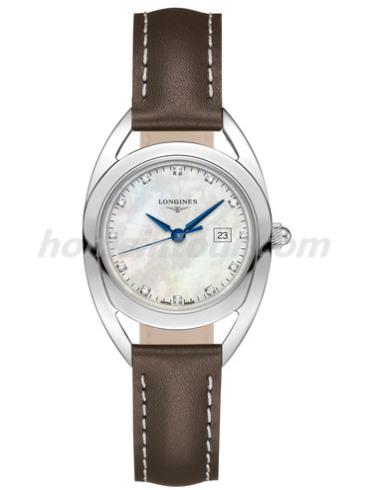 浪琴L6.137.4.87.2女表骑仕系列-棕色表带/表径30mm