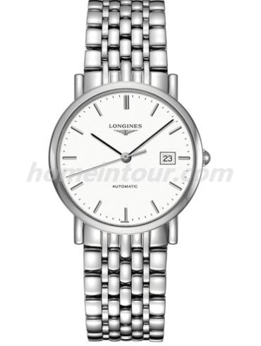 浪琴L4.809.4.12.6男表博雅系列-银色表带/表径34.5mm