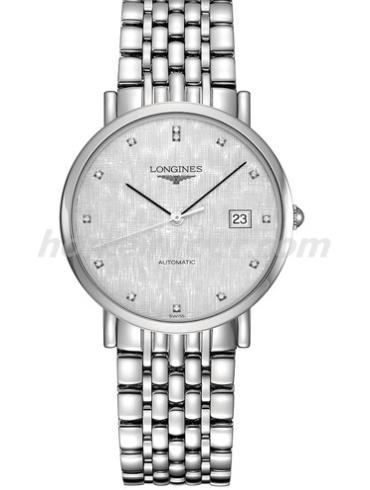 浪琴L4.810.4.77.6男表博雅系列-银色表带/表径37mm