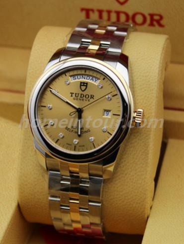 帝舵56003-68063_Silver_di男表骏珏系列-间金色表带/表径39mm