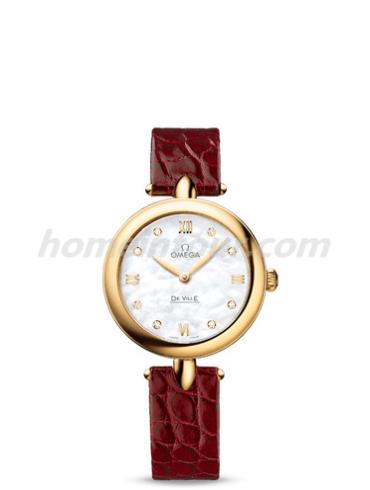 欧米茄424.53.27.60.55.001女表碟飞系列-红色表带/表径27.4mm