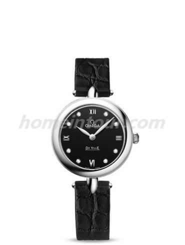 欧米茄424.13.27.60.51.001女表碟飞系列-黑色表带/表径27.4mm