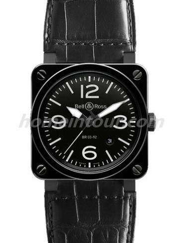 柏莱士BR_03-92_BLACK_CERAMIC男表AVIATION系列-黑色表带/表径42mm