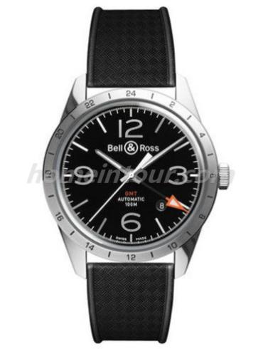 柏莱士BR123_GMT-SC男表VINTAGE系列-黑色表带/表径42mm