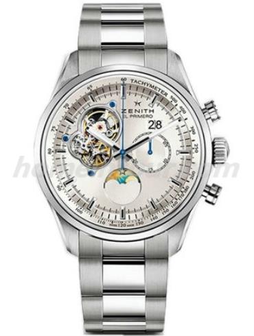 真力时03.2160.4047_01.M2160男表EL PRIMERO系列-银色表带/表径45mm