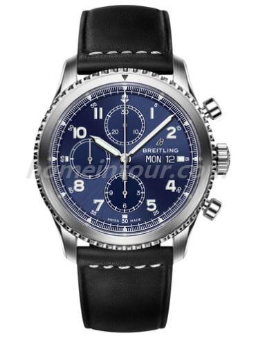 百年灵A1331410男表-黑色表带/表径43mmmm