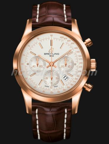 百年灵RB015212_G738_739P_R20BA.1男表越洋计时腕表系列-棕色表带/表径43mm