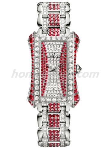 宝齐莱00.10702.02.90.23女表雅丽嘉系列-银色/红色表带/表径 26.5 x 38 mm