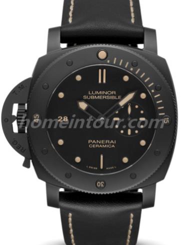 沛纳海PAM00607男表LUMINOR 庐米诺-黑色表带/表径47mm