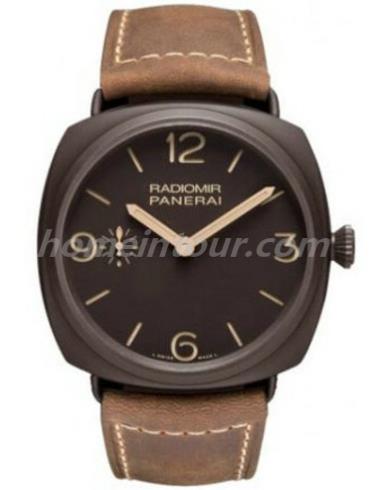 沛纳海PAM00504男表Radiomir系列-棕色表带/表径47mm